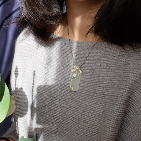 Silver-Inlaid Natural Hetian Jade Phoenix Clavicle Necklace, Ethnic Wedding Talisman