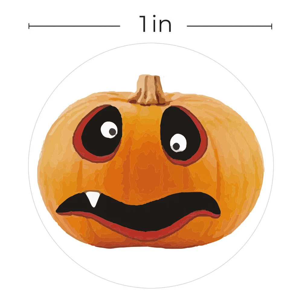 50-500pcs Halloween Stickers Round Self Adhesive Label Paper Candy Bags Stickers Package Seal Gift Packaging Sealing Crafts - Charlie Dolly