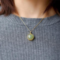 Original design  natural Hetian jade round hollow openable necklace pendant temperament exquisite charm ladies jewelry - Charlie Dolly
