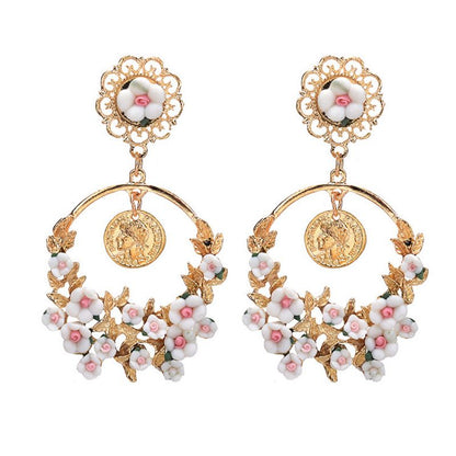 Fashion Boho Earrings For Women Colorful Style Sweet Flower Earrings Jewelry Spring Summer Floral Beaded Earrings Accessories