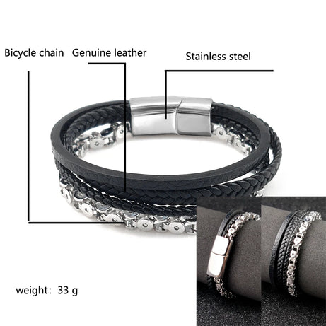 Boho Jewelry Beads Leather Charm Bracelet for Men Women Stainless Steel Natural Stone Rosary love Bracelet Bangle  Gift Wholesal - Charlie Dolly