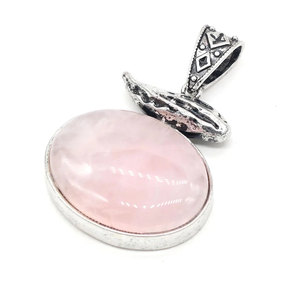 2024 New Natural Stone Abalone Shell Charms Boho Rose Quartzs Agates Pendant for Women Jewelry Making DIY Necklace Accessories