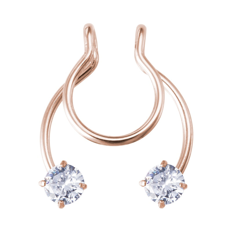 1-5pcs New Fake Nose Piercing Fake Nose Ring Hoop Septum Rings Surgical Steel Colorful Fake Piercing Nose Piercings Jewelry 20G - Charlie Dolly