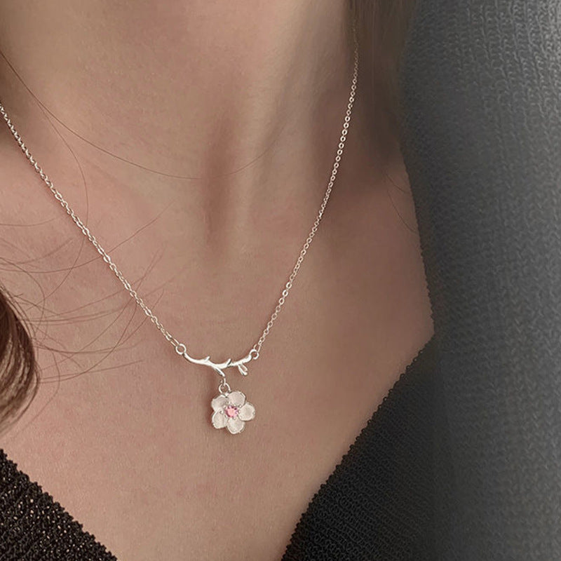 Lotus Tassel Necklace Women's New Popular Good Luck Lotus Pendant Chinese Style Elegant Flower Necklaces Jewelry Accessories