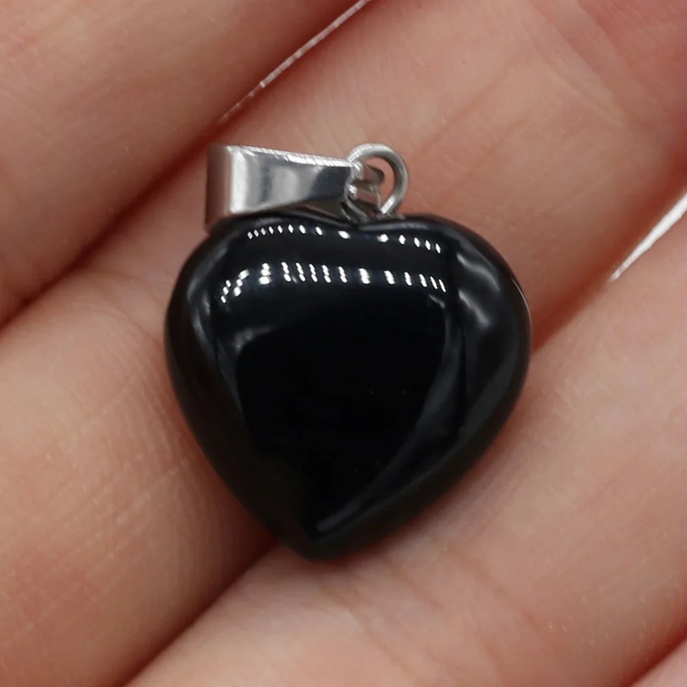 4Pcs Small Pendant Natural Stone Heart-Shaped Lapis lazuli Pendat For Jewelry Making DIY Necklace Earrings Accessory