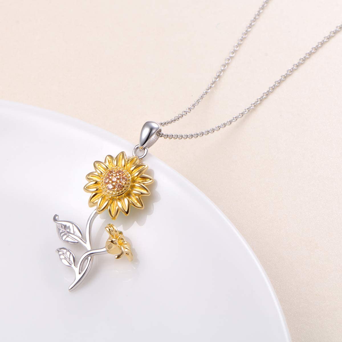 Rose Valley Sunflower Pendant Necklace for Women Flower Pendants Fashion Jewelry Girls Gifts YN017 - Charlie Dolly