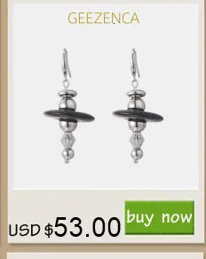 GEEZENCA 925 Silver Lapis Lazuli White Crystal Women's Drop Earrings 18K Gold Heart Waterdrop Dangle Earring Love Gift For Her