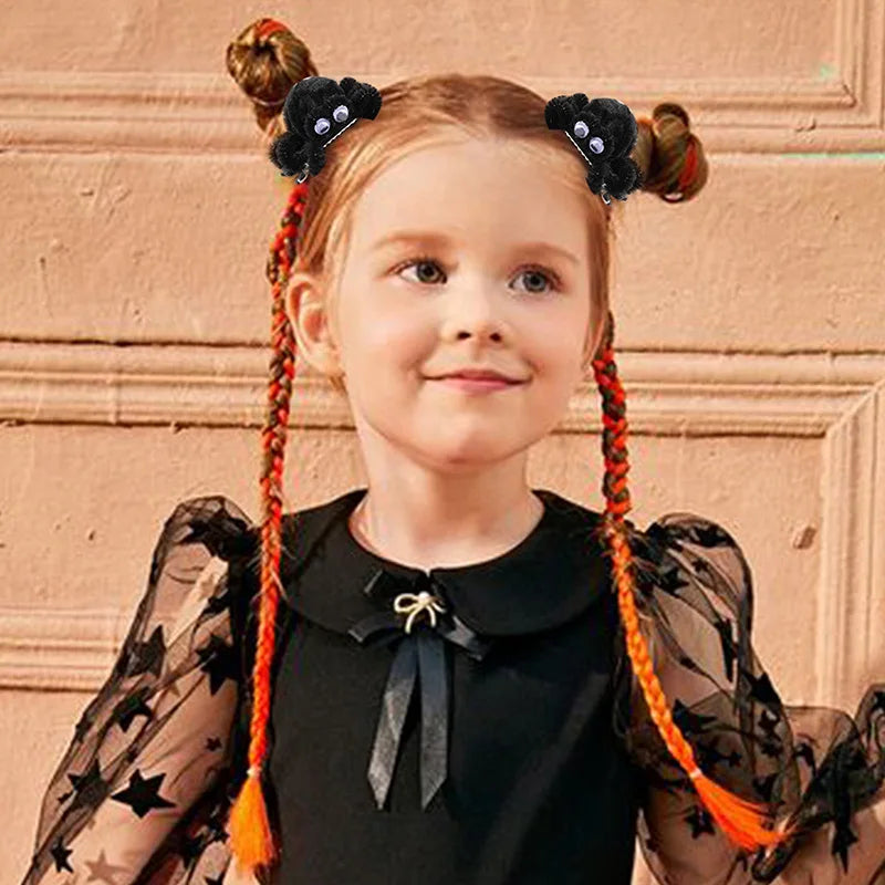 ncmama 2Pcs Halloween Spider Hair Clips For Baby Girls Cute Animal Hairpin Barrettes Kids Headdress Hair Accessories Party Decor - Charlie Dolly