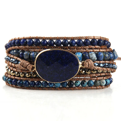 Mixed Natural Stone Wrap Bracelet