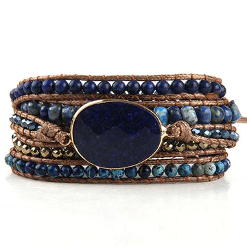 Fashion Bohemian Jewelry Boho Bracelet Mixed Natural Stones And Charm Handma Wrap Bracelets Gift
