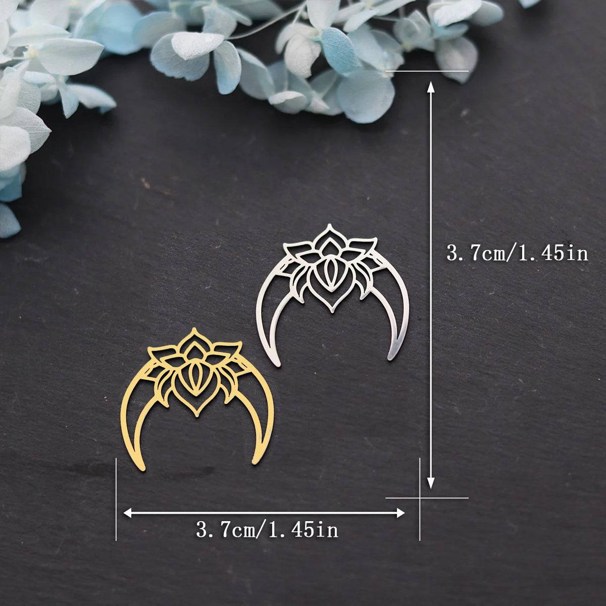 3PCS DIY Amulet Lotus Flower Yogo Buddha Stainless Steel Pendant Charm For Jewelry Making Necklace Religion Crescent diy Supplie