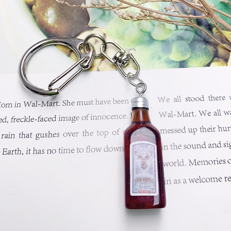 Wine Bottle Keychain Resin Simulation Mini Beer Cocktail Men Women Boyfriend Key Chain Alcohol Lovers Father's Day Gift - Charlie Dolly