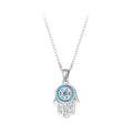 BAMOER Genuine 925 Sterling Silver Trendy Fatima's Guarding Hand Pendant Hamsa Lucky Necklaces for Women  Fine Jewelry Gift - Charlie Dolly