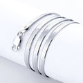 925 Sterling Silver fine 4MM Blade Chain Necklace for Women Men Luxury wedding party Jewelry  Holiday gifts - Charlie Dolly