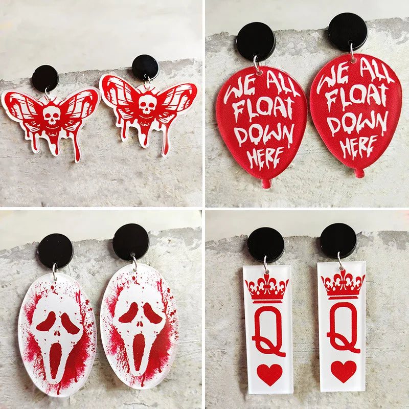 New Halloween Big Plasma Blood Bag Acrylic Drop Earrings for Women Creative Gothic Blood Pack Long Earring Vampire Jewelry Gifts - Charlie Dolly