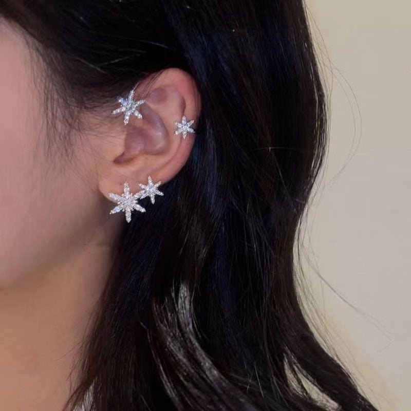 Shining Zircon Butterfly Ear Cuff Earrings for Women Girls Fashion 1pc Non Piercing Ear Clip Ear-hook Party Wedding Jewelry Gift - Charlie Dolly