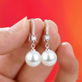 Exquisite Fashion Silver Color Water Imitation Pearls Drop Earrings for Women Shiny Red Green Round Imitation Pearls Earrings - Charlie Dolly