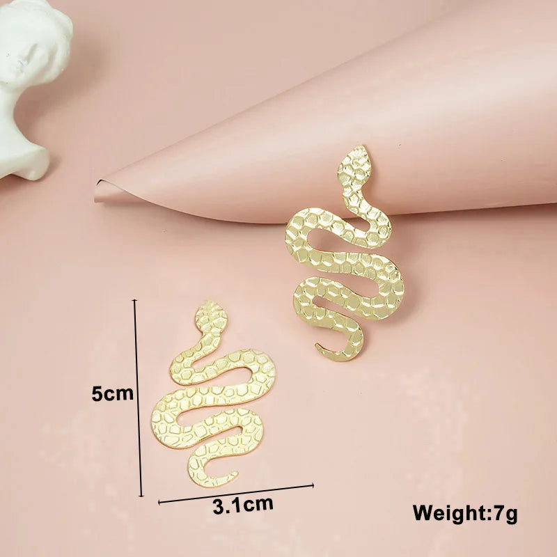 New Exaggerated Twist Metal Dangle Earrings for Women Gold Color Punk Fashion Female Hanging Earrings Boho Geometry Ear Jewelry