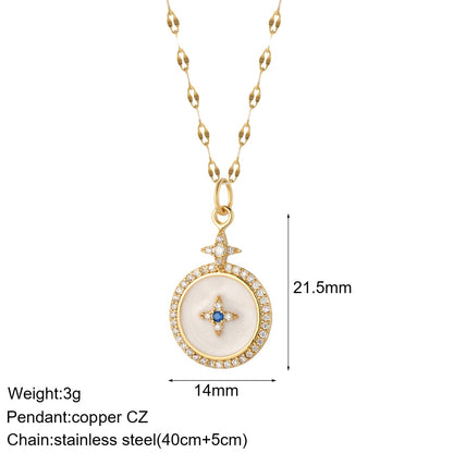 Heart Evil Blue Eye Sun Necklace for Women Cute Dog Bee Elephant Gold Color Pendant Woman&#39;s Collars Long Stainless Steel Chains