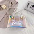 Barbie Princess Summer Transparent Handbag Anime Y2K Girls Lasers Beach Bag Shoulder Bag Ladies Tote Bags Pu Messenger Organizer - Charlie Dolly