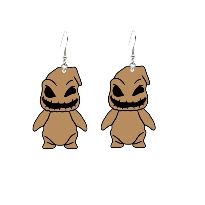 Scream Killer Halloween Earrings Arcylic Ghost Horror Movie Chucky Dangle Earrings Charm For Pendant Kids Adults - Charlie Dolly