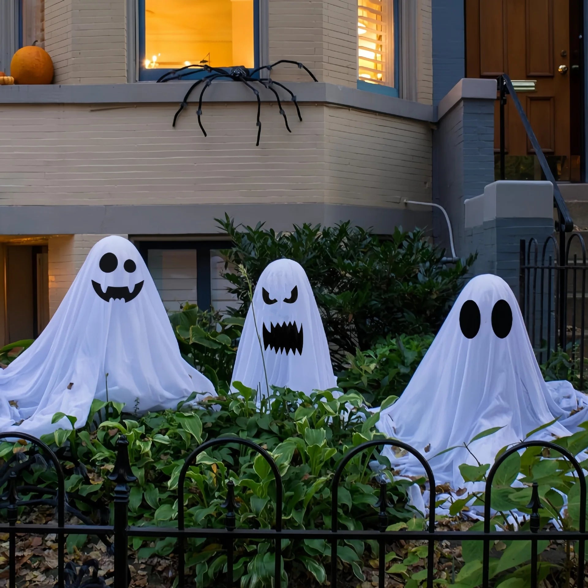 Halloween Patio Decor Outdoor Halloween Party Decor Indoor Spooky Ghost Standing Decor with String Lights Halloween Ghost Lights - Charlie Dolly