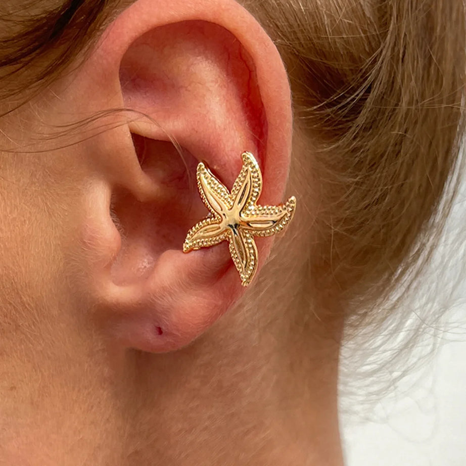 Starfish Shell Conch Ear Clip Earrings Jewelry