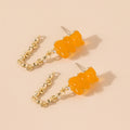 Cute Acrylic Candy Gummy Bear Dangle Earrings for Women Rainbow Bear CZ Hoop Earrings 2022 Korean Fashion Sweet Girl Jewelry - Charlie Dolly