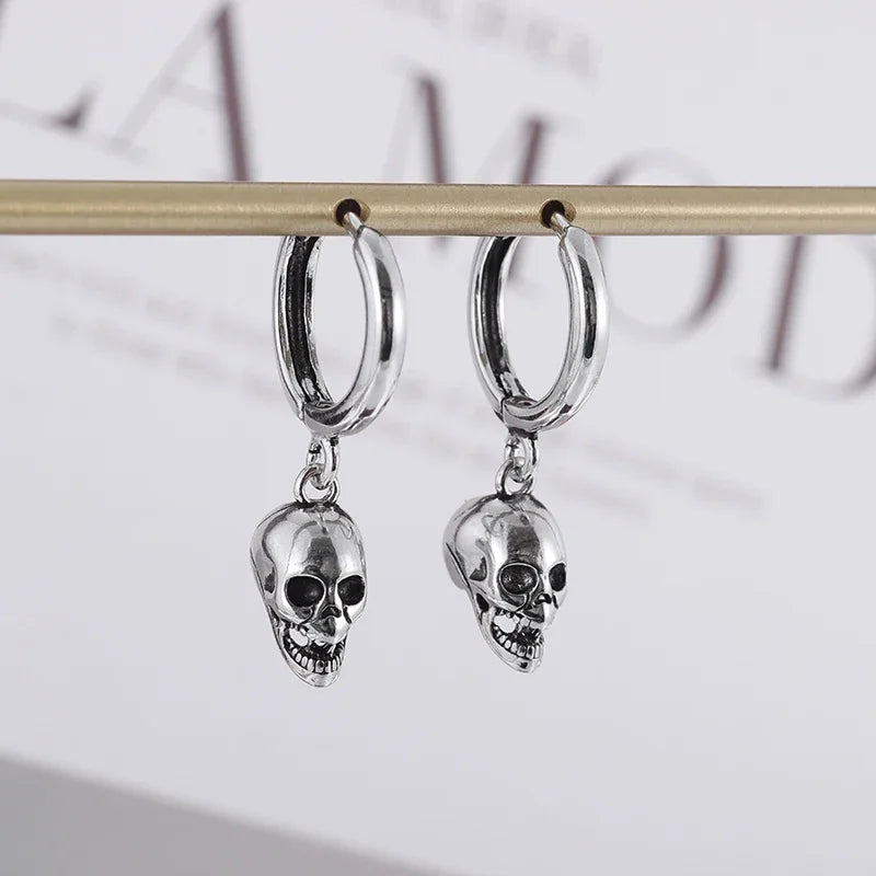 Retro Gothic Skull Pendant Earrings for Men and Women Personalized Charm Hip-Hop Rock Party Halloween Jewelry Gifts - Charlie Dolly