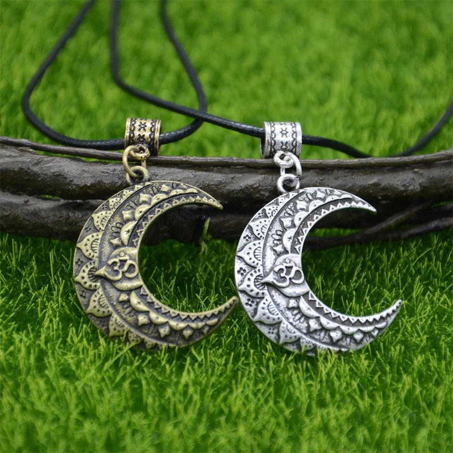 Wiccan Sun Moon Star Mandala Lotus Amulet Necklace, Sacred Witchy Talisman