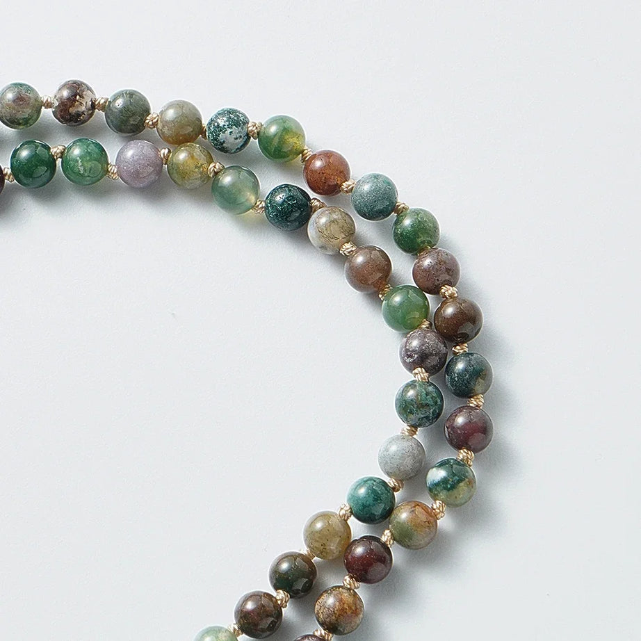 Indian Onyx Knotted 108 Mala Necklace Jewelry
