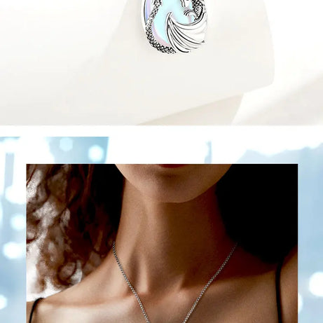 Moonstone Dragon Crescent Pendant Necklace, Celestial Guardian Amulet