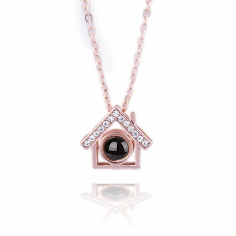 Projection Necklace, I Love You in 100 Languages, Zircon Heart Pendant Gift