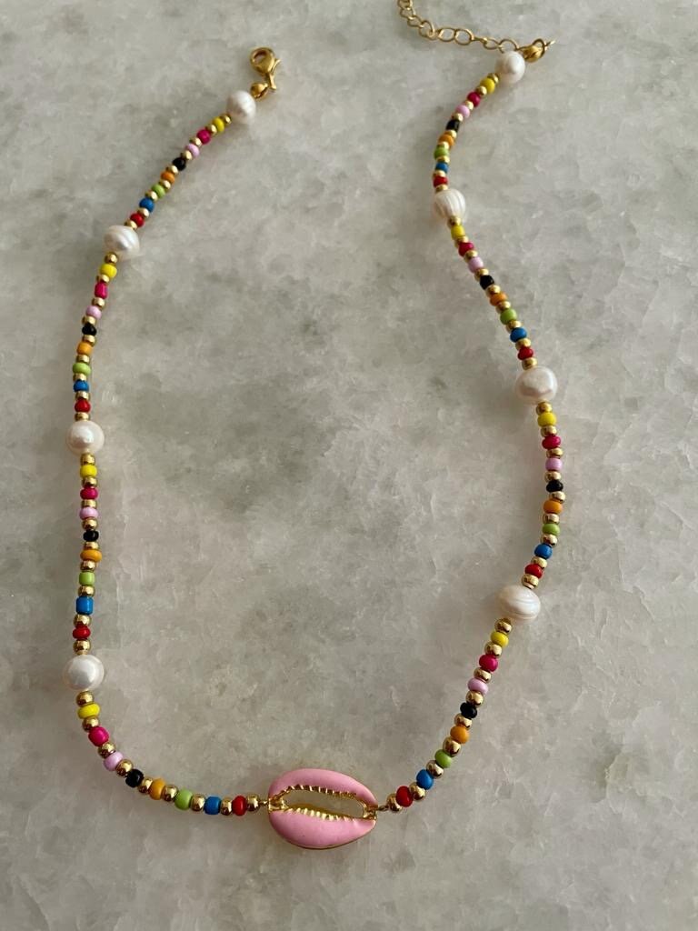 boho Large Concha cowry MEGA PUKA SHELL NECKLACE BURGUNDY valentine's day collares collier women chokers necklace femme collar - Charlie Dolly