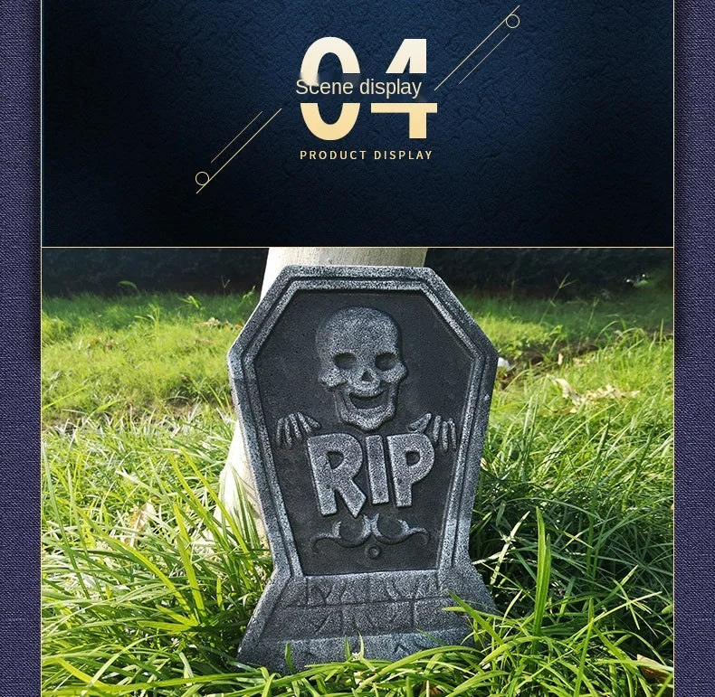 1pc Foam Skeleton Halloween Decorations for Home Grave Bat Party Supplies Halloween Accessories Horror House Props Rip Tombstone - Charlie Dolly