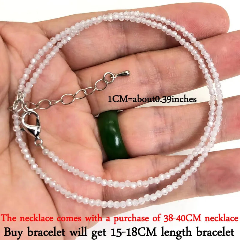 2025 New Boho Exquisite 2mm Natural Stone Necklace Small Chain Ladies Fashion Bracelet Accessories Charm Jewelry Accessorie