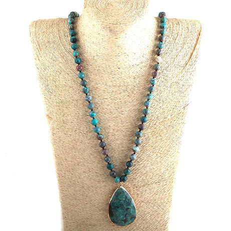 Fashion Boho Jewelry Natural Stones With Semi Precious Pendant Necklaces Women Bohemia Necklace Gift - Charlie Dolly