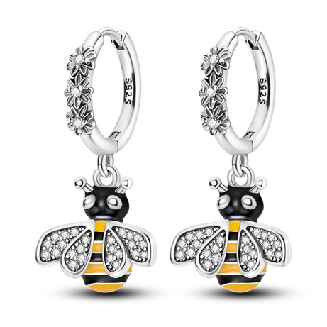 Sterling Silver Clover Butterfly Hoop Earrings Jewelry
