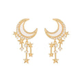 European and American New Irregular Star Moon Earrings Exquisite Fashion Personality Simple Zircon Temperament Women Earrings - Charlie Dolly