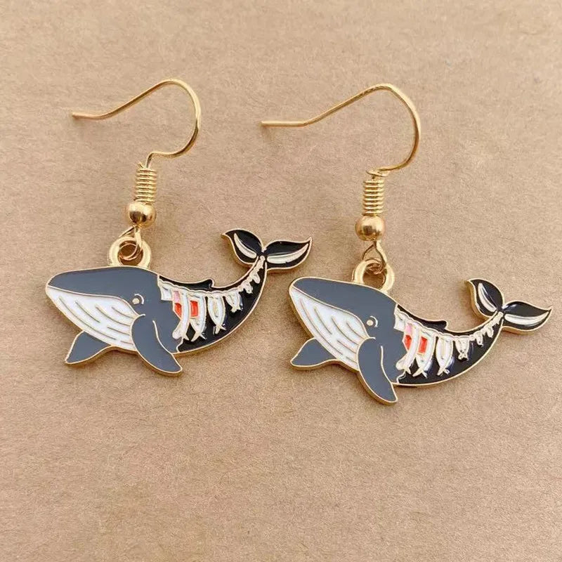 Earrings for Women Girls Drop Dangle Teens Charm Gift Party Simple Punk Cool Halloween Skull Cross Horror Skeleton Death Bat - Charlie Dolly