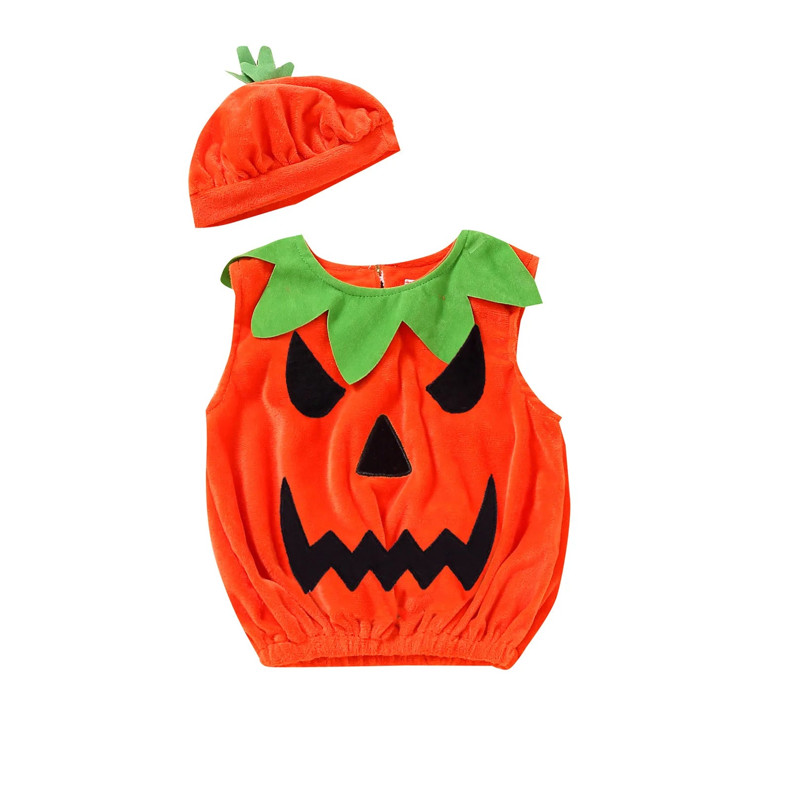 Halloween Costume For Infant Boys Girls Sleeveless Hood Jumpsuit Baby Party Cosplay Pumpkin Warm Soft Cotton Clothing 0-3Years - Charlie Dolly