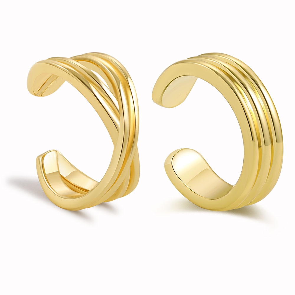 2023 New Fashion Pearl Ear Cuff Bohemia Stackable C Shaped CZ Rhinestone Small Earcuffs Clip Earrings for Women Wedding Jewelry