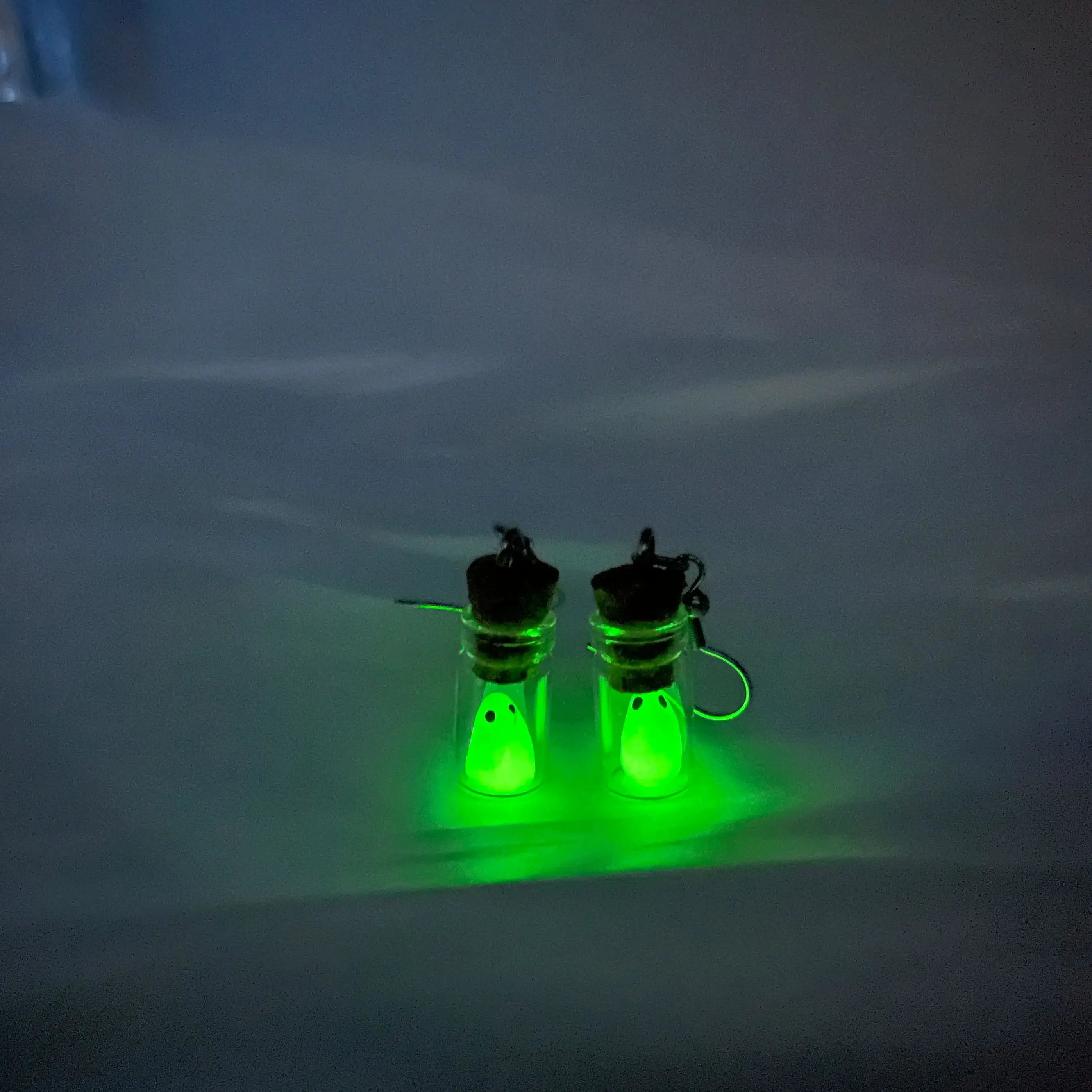 Ghost in Bottle Earrings Glow in the Dark Ghost Dangle Earrings Luminous Halloween Jewelry for Women and Girl - Charlie Dolly