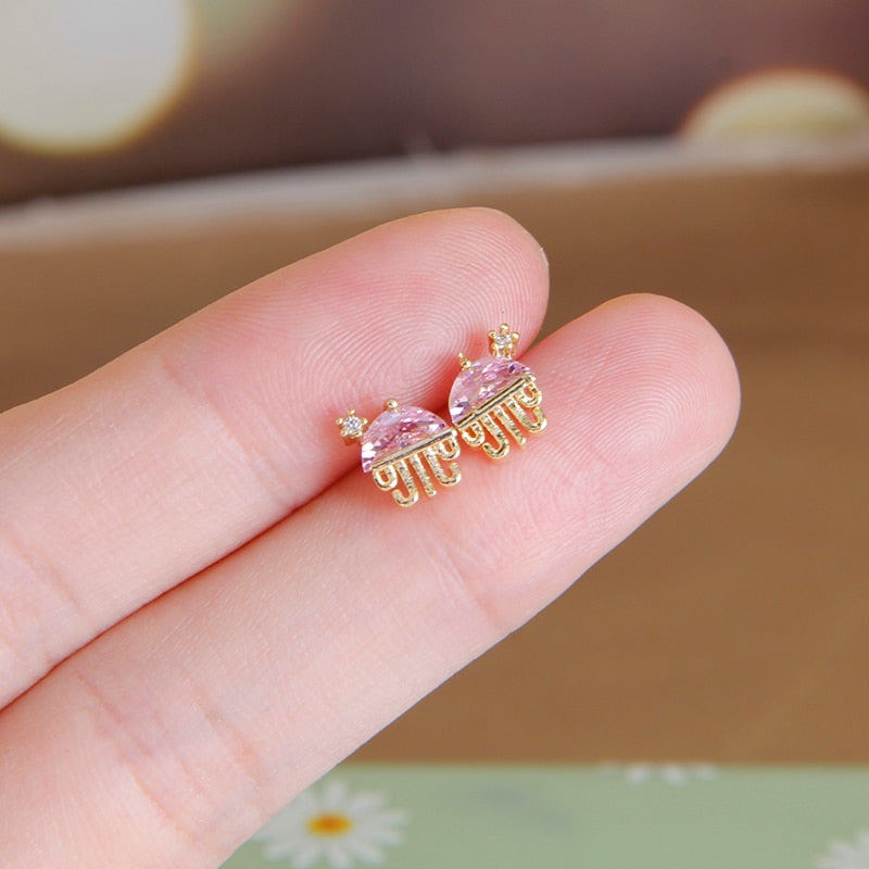 Sight Cute Jellyfish Earrings  Fashion Brand Jewelry Delicate Crystal Ocean Animal Stud Earrings for Women Gift - Charlie Dolly