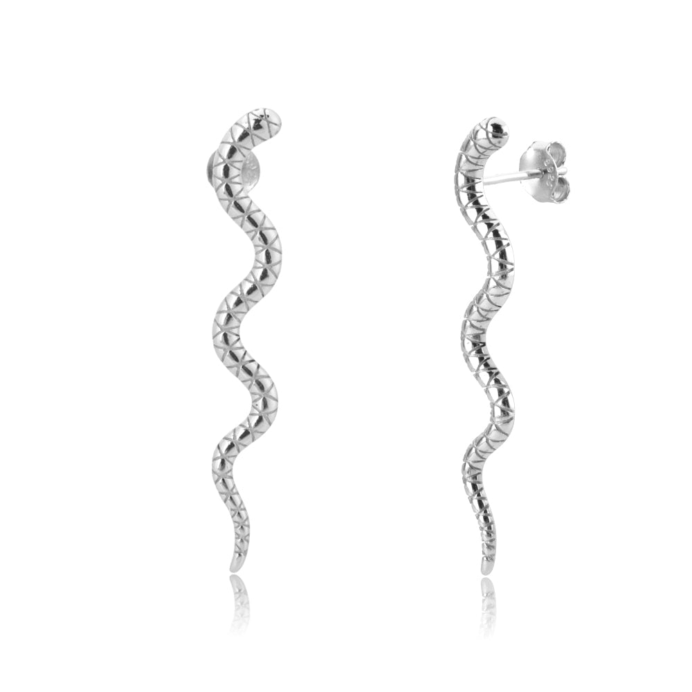 ANDYWEN 925 Sterling Silver Gold Long Line 40cm Vivid Snake Stud Earring BoA Piercing Ohrringe Pendiente 2020 Fine Jewelry - Charlie Dolly