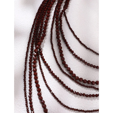 Acrylic Bead Layered Long Necklace Set Jewelry
