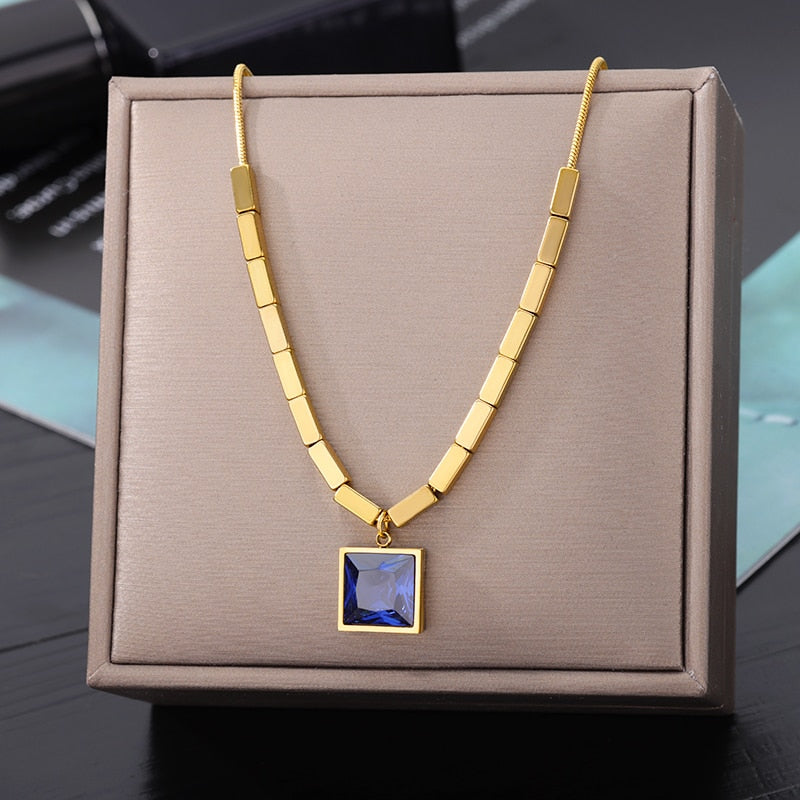 Stainless Steel Geometry Star Moon Butterfly Pendant Multilayer Chain Choker Necklace For Women Wedding Accessories Dropshipping - Charlie Dolly