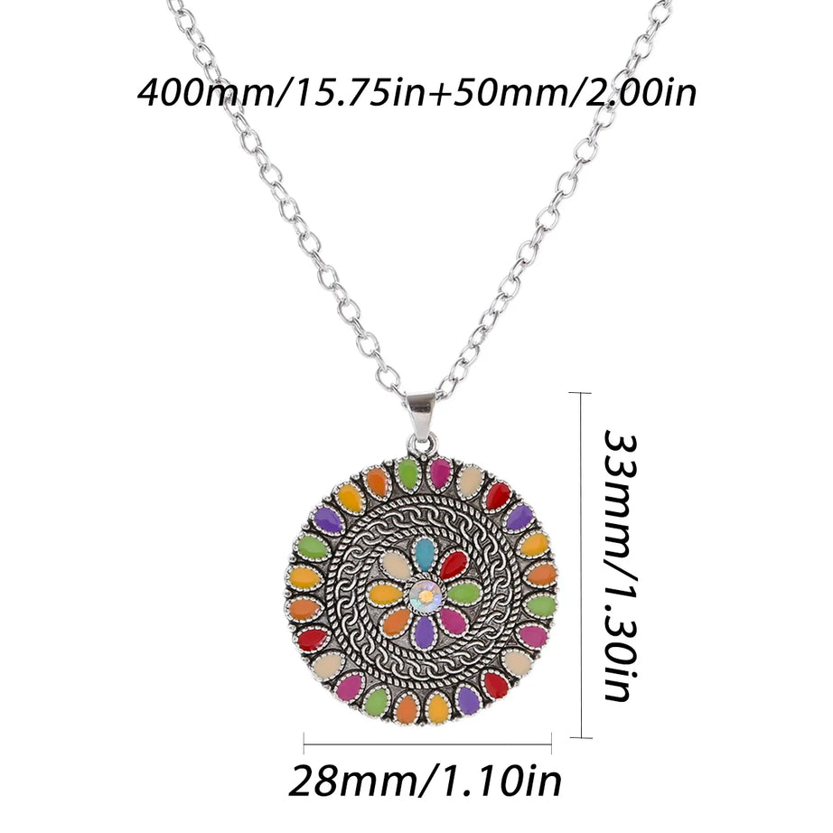 Colorful Bead Flower Necklace Earring Set Jewelry