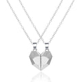 2Pcs/Lot Magnetic Couple Necklace Friendship Heart Pendant Distance Faceted Charm Necklace Women Valentine's Day Gift 2021 - Charlie Dolly