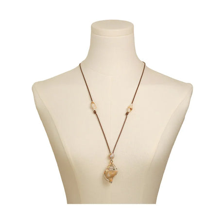 Starfish, Nautilus and Conch Wax Rope Clavicle Necklace
